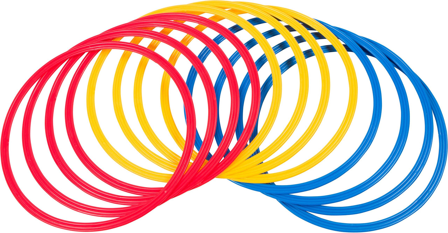 Trademark Innovations Speed and Agility Training Rings (Set of 12), Multi Color, 16-Inch