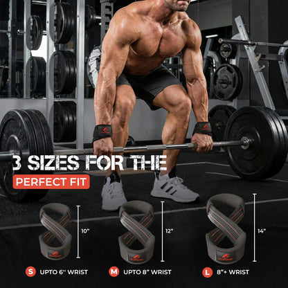 Trend Changer Figure 8 Lifting Strap Padded Deadlift Straps Heavy Duty Weight Lifting Straps Strongman Axle Bar Straps Weightlifting Wrist Wraps (Medium (Upto 8.0'' Wrist Circumference), Black/Red)
