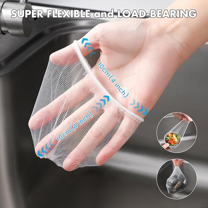 400 Pack Kitchen Sink Strainer Mesh Bag, Anti-Clogging Disposable Sink Drain