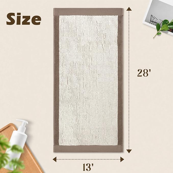 Cleanbear Hand Towels for Bathroom Set of 4, Jacquard Weaved Cotton Face Towels