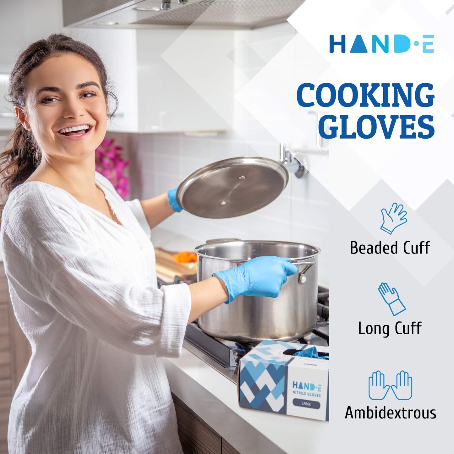 Disposable Nitrile Gloves Large Pack of 200 Latex Free Medical Examination Gloves Food Grade Kitchen Gloves Powder Free