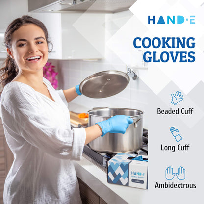 Disposable Nitrile Gloves Large Pack of 200 Latex Free Medical Examination Gloves Food Grade Kitchen Gloves Powder Free