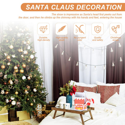 Gfilay Electric Chimney Climbing Santa Claus Music Toys, Desktop Ornament Novelty Climbing Santa Toy Moves Up and Down, Animated Christmas Decoration, Xmas Gifts