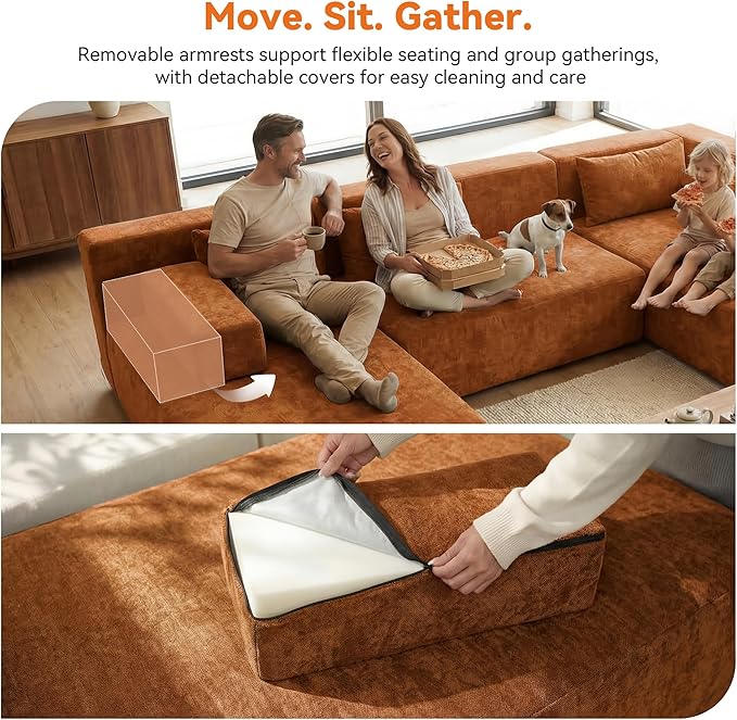 MONVANE 141" U Shaped Cloud Sectional Couch
