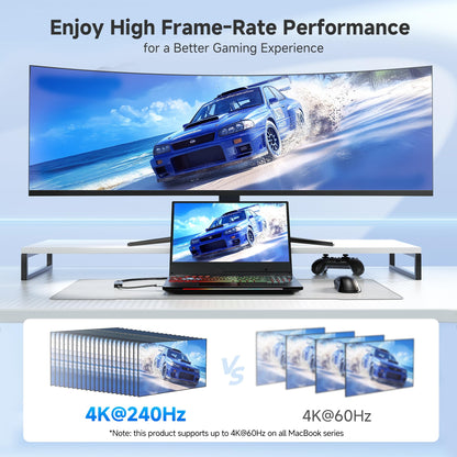 Cable Matters 48Gbps USB C to HDMI 2.1 Adapter, Supports 8K 60Hz / 4K 240Hz HDR, Thunderbolt 4 to HDMI2.1, HDMI 2.1 to USB C Adapter, Compatible with Thunderbolt 5 - Max Resolution on Mac is 4K@60Hz