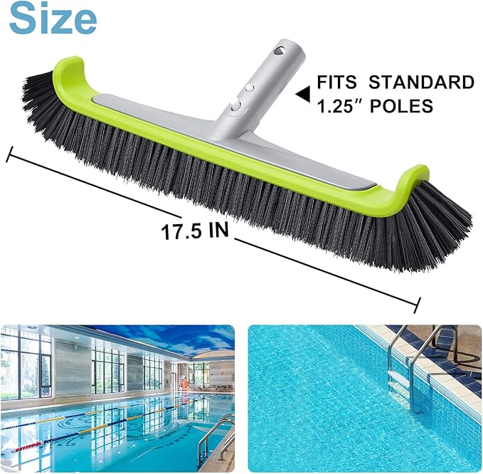 Sepetrel 17.5" Pool Brush Head for Cleaning Walls, Heavy Duty Inground/Above
