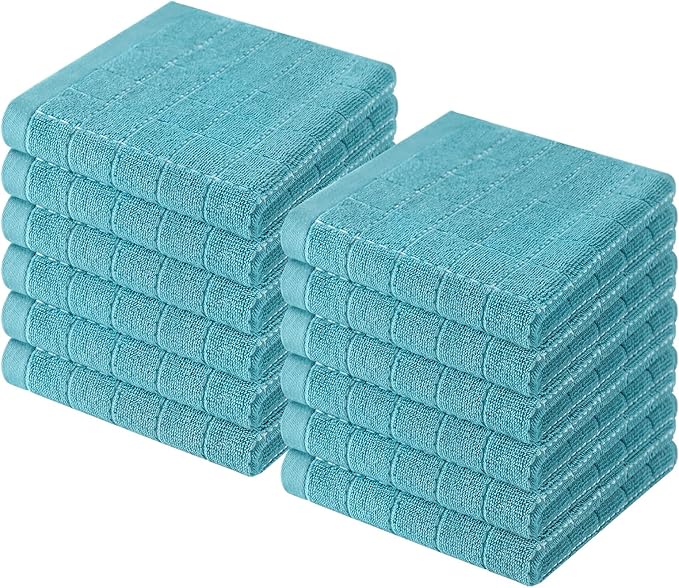 Homaxy 100% Cotton Terry Kitchen Dish Cloths, Ultra Soft and Absorbent Dish
