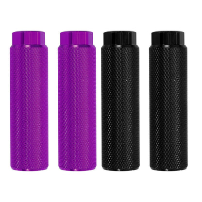 PATIKIL Bike Pegs Fit 3/8 Inch Axles, 4 Pack Aluminum Alloy Anti-Skid Lead Foot Small Bicycle Peg Back Seat Stands for BMX Mountain Dirt Bike Cycling Rear, Purple/Black