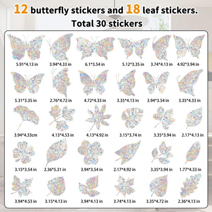 30 Anti Collision Window Decals for Bird Strike Prevention, Window Clings Suncatcher Stickers