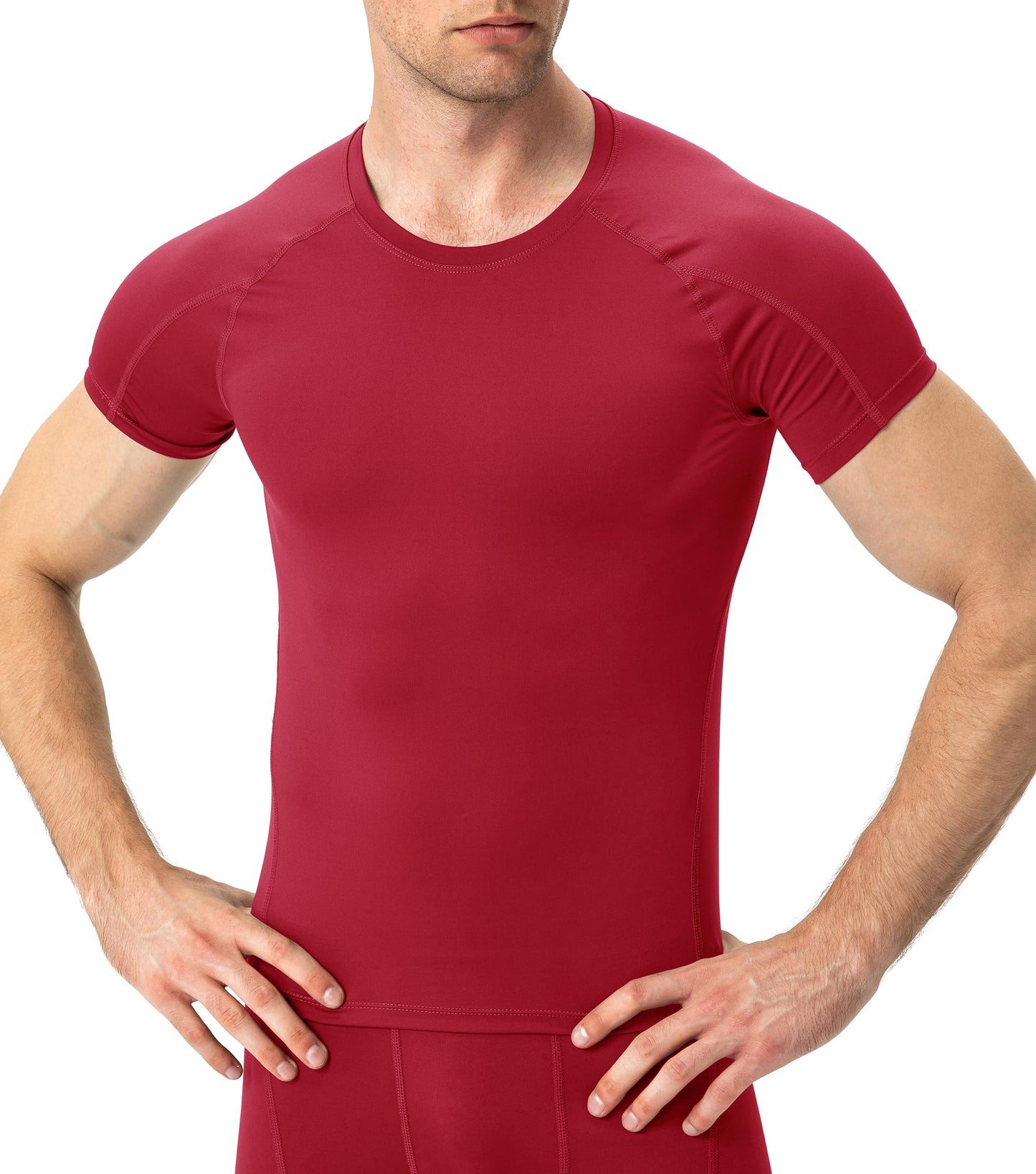 Men's Compression Shirt Short Sleeve Workout Shirts Cool Dry Athletic Baselayer T-Shirts Sports Running Tops Underwear