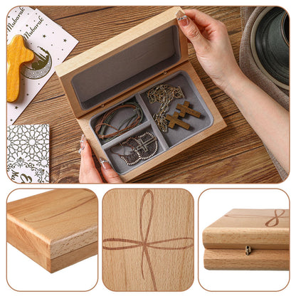 GlikCeil First Communion Keepsake Box, Engraved Wooden Rosary Box with Felt Lining, Catholic 1st First Holy Communion Gift, Ideal for Rosary Storage, Jewelry, and Religious Mementos Organizer