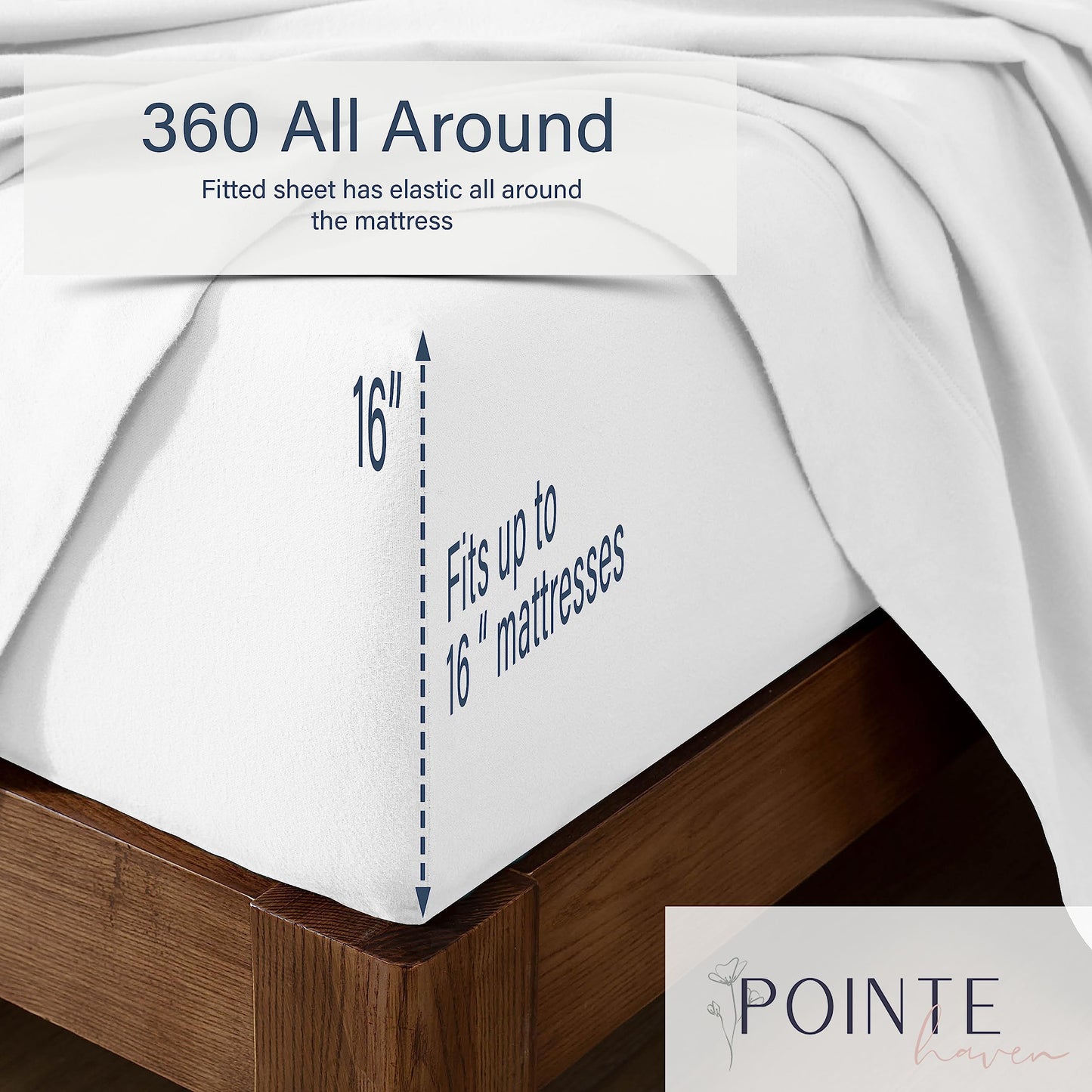 Pointehaven Flannel 170 GSM Sheet Set,Queen Winter Dogs