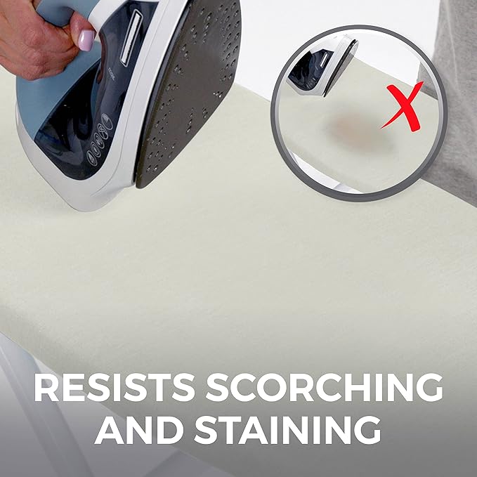 HOME GENIE Ironing Board Cover, Extra Thick Padding, Scorch Resistant Silicone