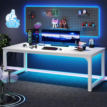 Tribesigns Modern Computer Desk, 78.7 x 39.4 inch X Large Executive Office Desk Computer Table Study Writing Desk Workstation for Home Office,White