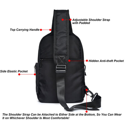 Sling Bags, Chest Shoulder Backpacks Crossbody Purse Outdoor Chest Bag Travel Backpack for Men Women Hiking Camping Cycling