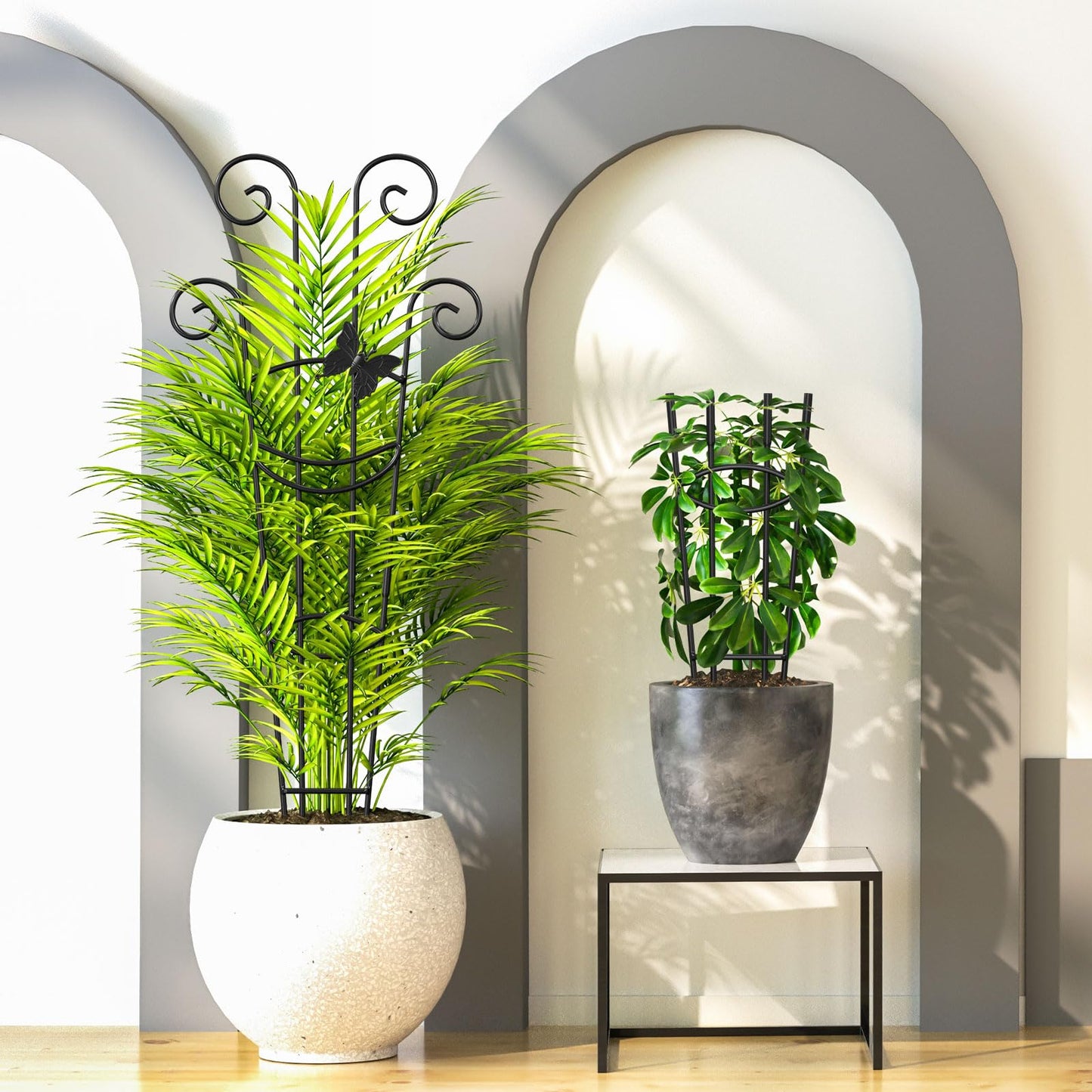 Netuaoo Plant Trellis 2 Pack Plant Trellis Indoor 29.96 in Expandable Metal Garden Trellis for Climbing Plants Sturdy Houseplant Support for Potted Plants with Ties Support for Ivy Pothos Hoya