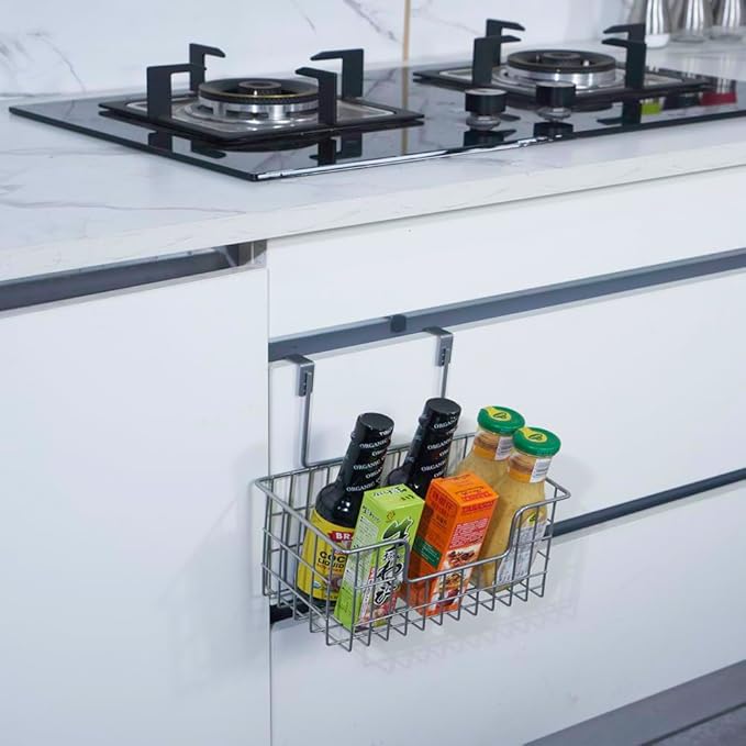 Wire Hanging Storage Basket 2 Packs, Wall Mounted Kitchen Bathroom Storage
