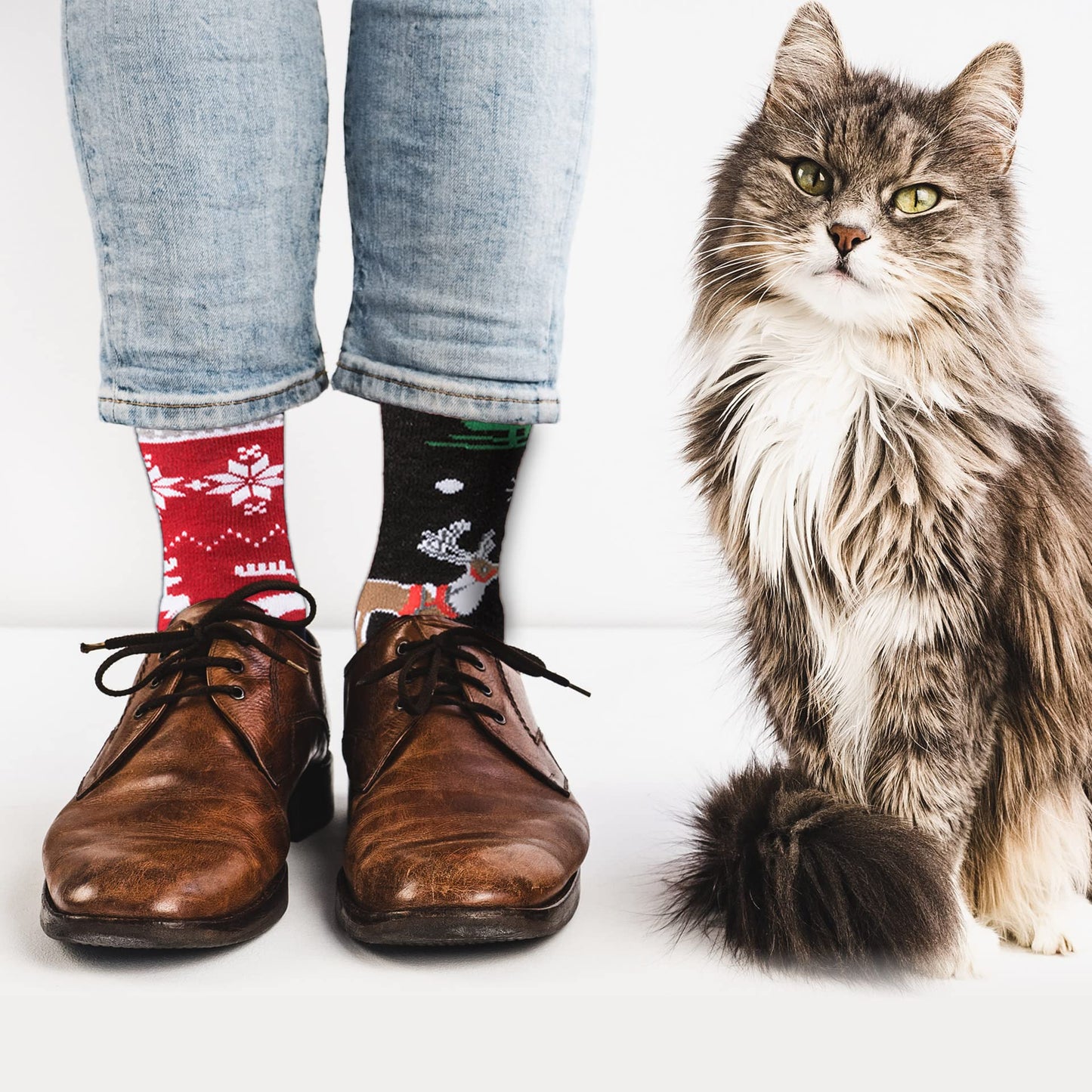 BIRCEN Mens Funny Socks Christmas Socks for Men Women Colorful Fun Novelty Crew Patterned Socks 6 Pairs US 7-13