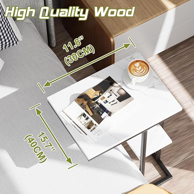 Easy Paws C Shaped End Table, Small Side Table