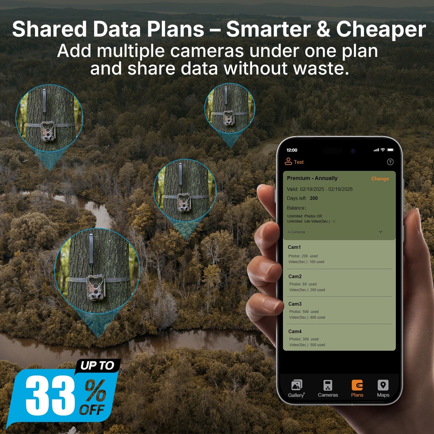 Meidase Solar Cellular Trail Camera S965 Pro (Non-WiFi), Live View, GPS Tracking, 7800mAh Rechargeable Battery, Motion Activated, Ideal for Hunting & Off-Grid Monitoring