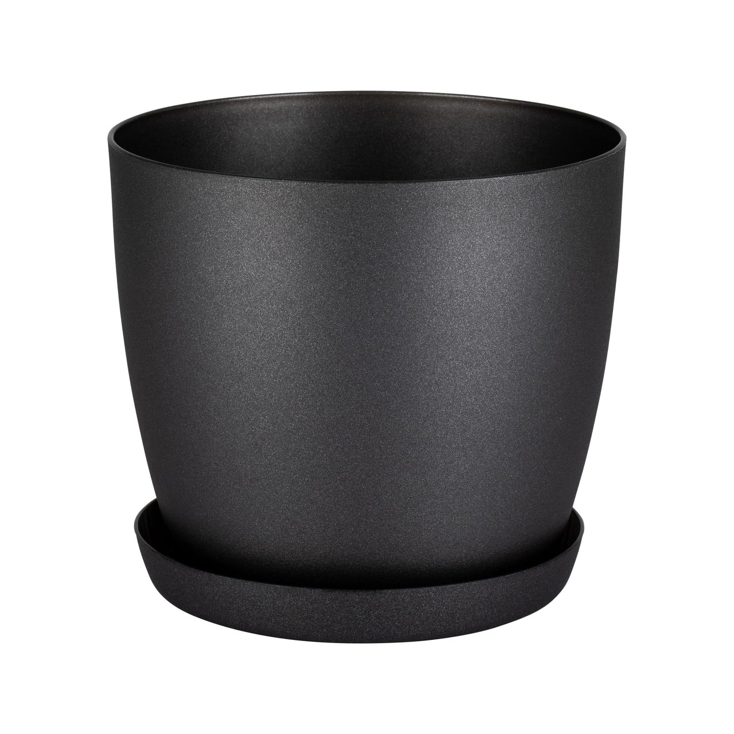 Home Garden Ornaments Plant Pots Indoor, Indoor Plant Pot - Decorative Flower Pots with Mat Surface and Plant Pot Saucer (Diameter: 16cm, Colour: Black)