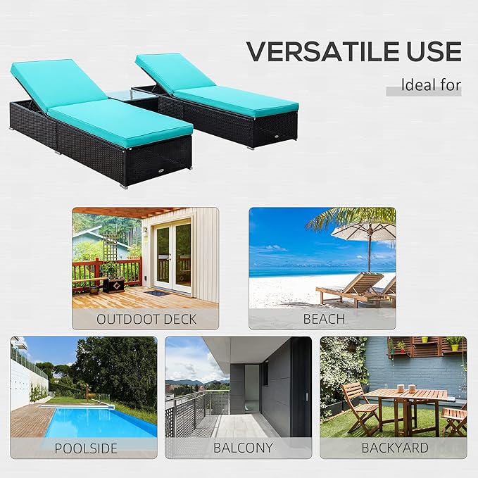 Outsunny Chaise Lounge Chair Set of 2