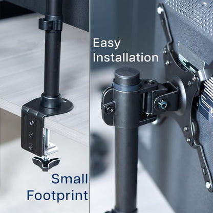 VIVO Ultra Wide Screen TV and Monitor Desk Mount, Adjustable Height and Tilt Stand for Screens up to 42 inches, Black, STAND-V101C