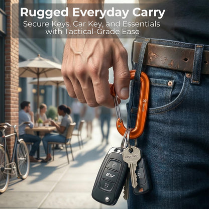 12kN Heavy Duty Carabiner Clips - Favofit 4-Pack 7075 Aluminum Small Carabiners with Snag-Free Wiregate - Lightweight D Ring Keychain Clip for Hammocks Camping Hiking Dog Leash