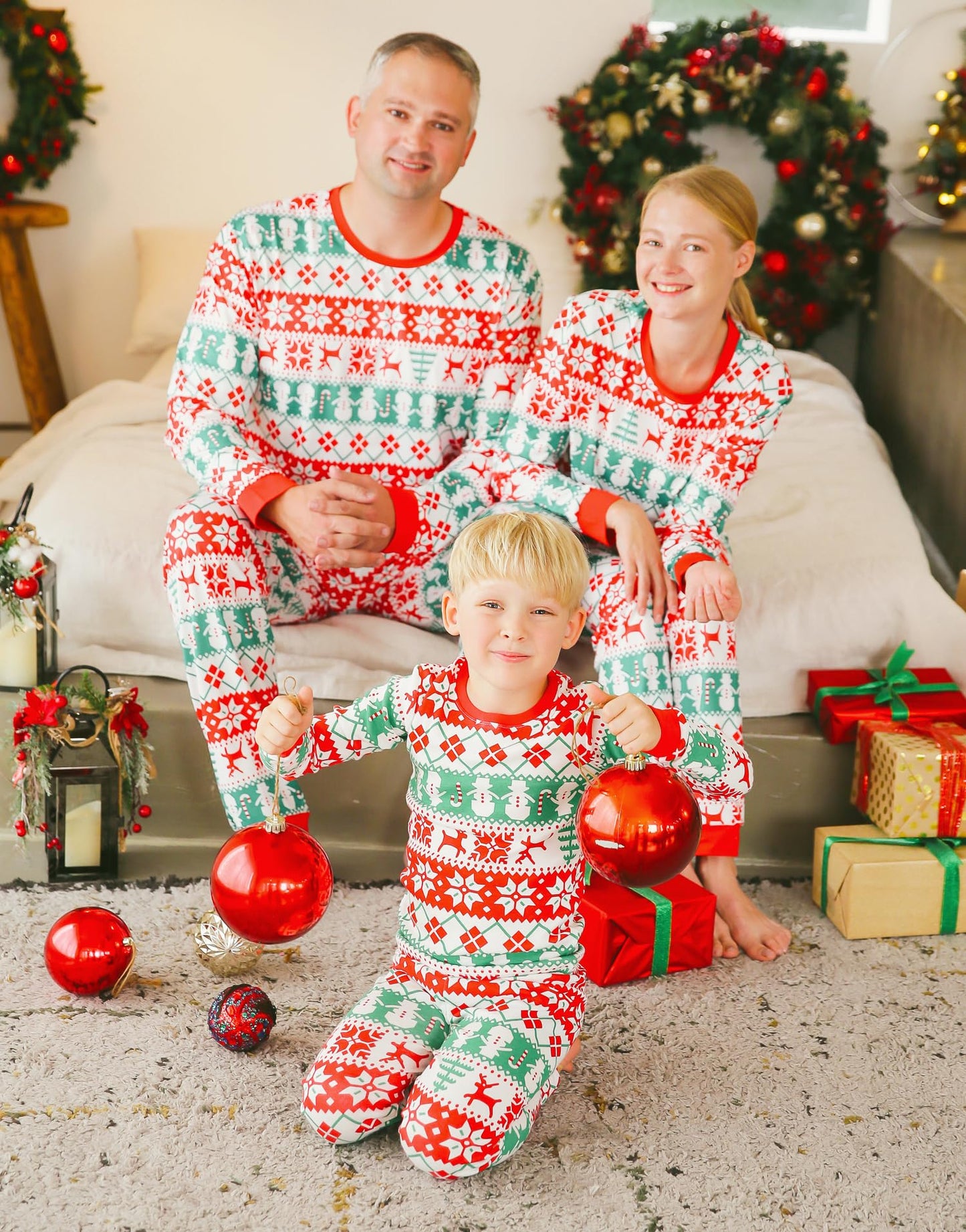 Vaenait Matching Christmas Pajamas For Family Xmas Pjs Holiday Matching Sets Snow Flower K'I'D S