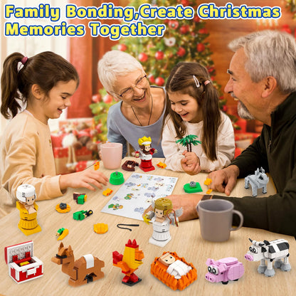 Nativity Advent Calendar 2025 Kids,24 Day Christmas Countdown Calendar Building Blocks Set,Surprise Xmas Gift for Adult,Teen Girls & Boys
