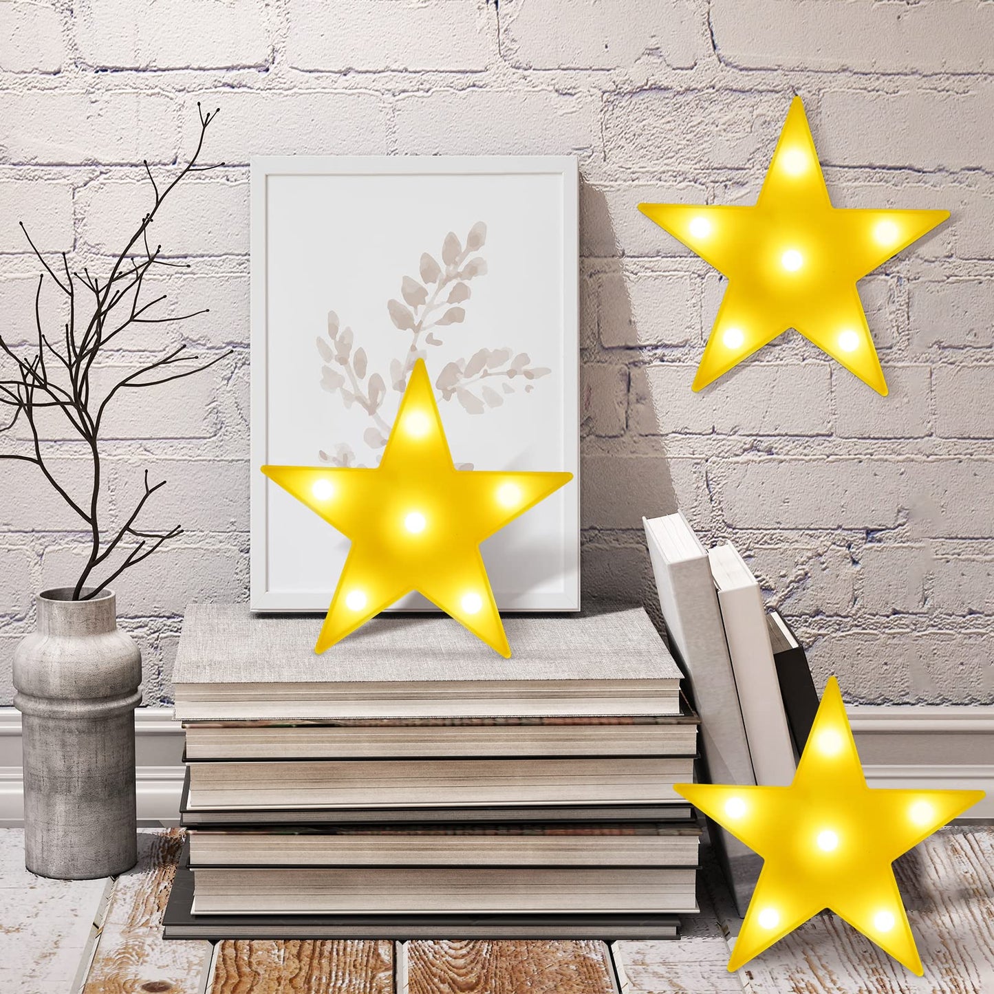 6 Pcs LED Stars Night Light Can Be Hung On The Wall Kids Room Room Light, Suitable for Birthday Party Holiday Decoration Baby Room Nursery Decoration (Star-6pcs)