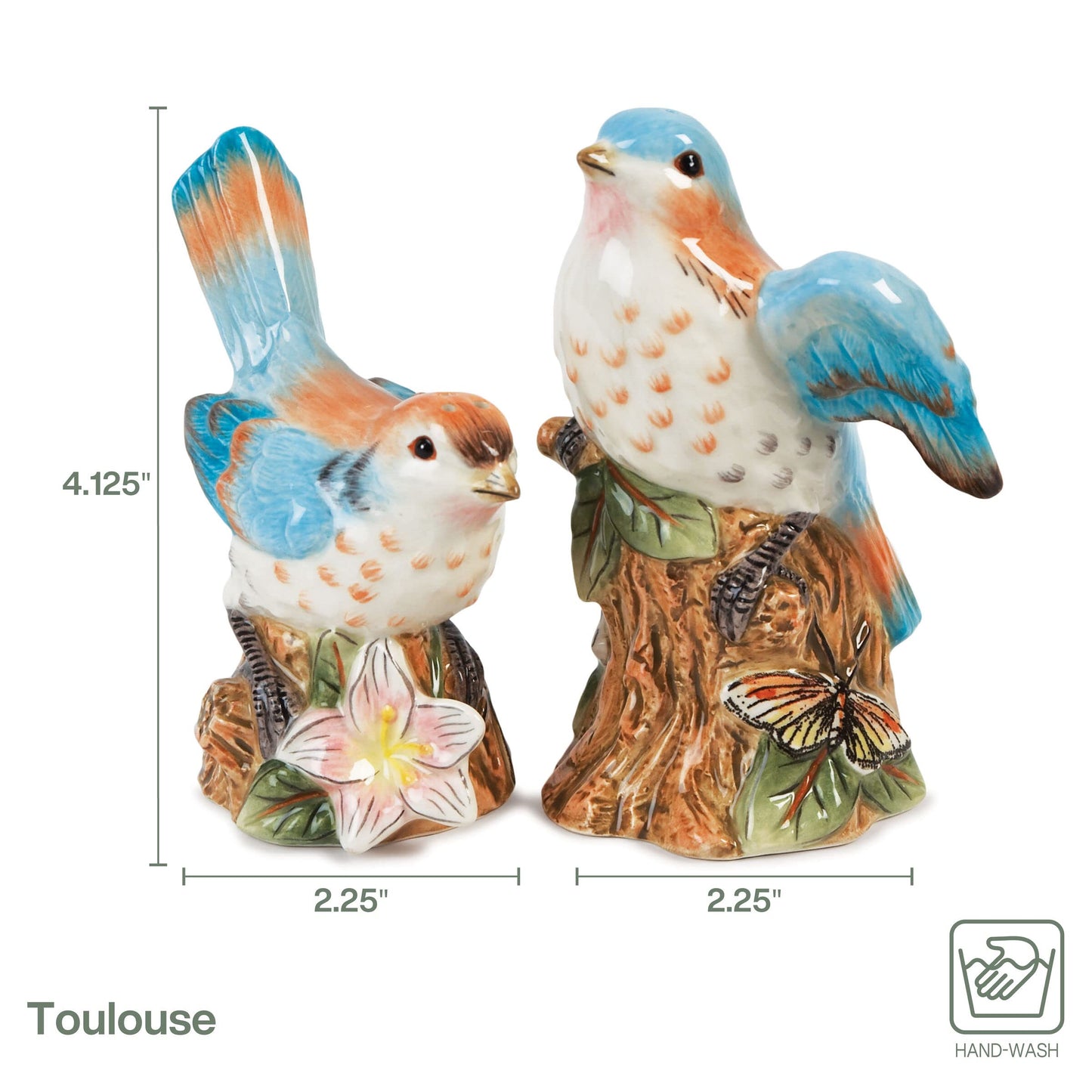 Fitz & Floyd Toulouse Salt and Pepper Set, Blue, 2 Piece