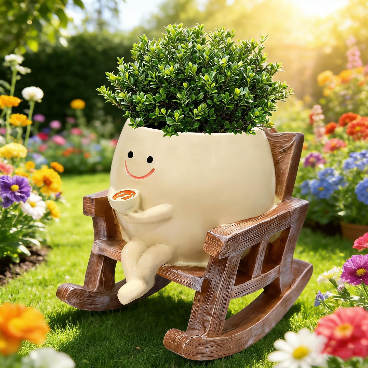 Shaddollvd Smiley Face Planter Pot,Cute Plant Pots for Indoor Outdoor with Drainage Hole,Unique Funny Flower Pot for Succulents,Plant Gifts for Mother's Day, Birthday, Christmas