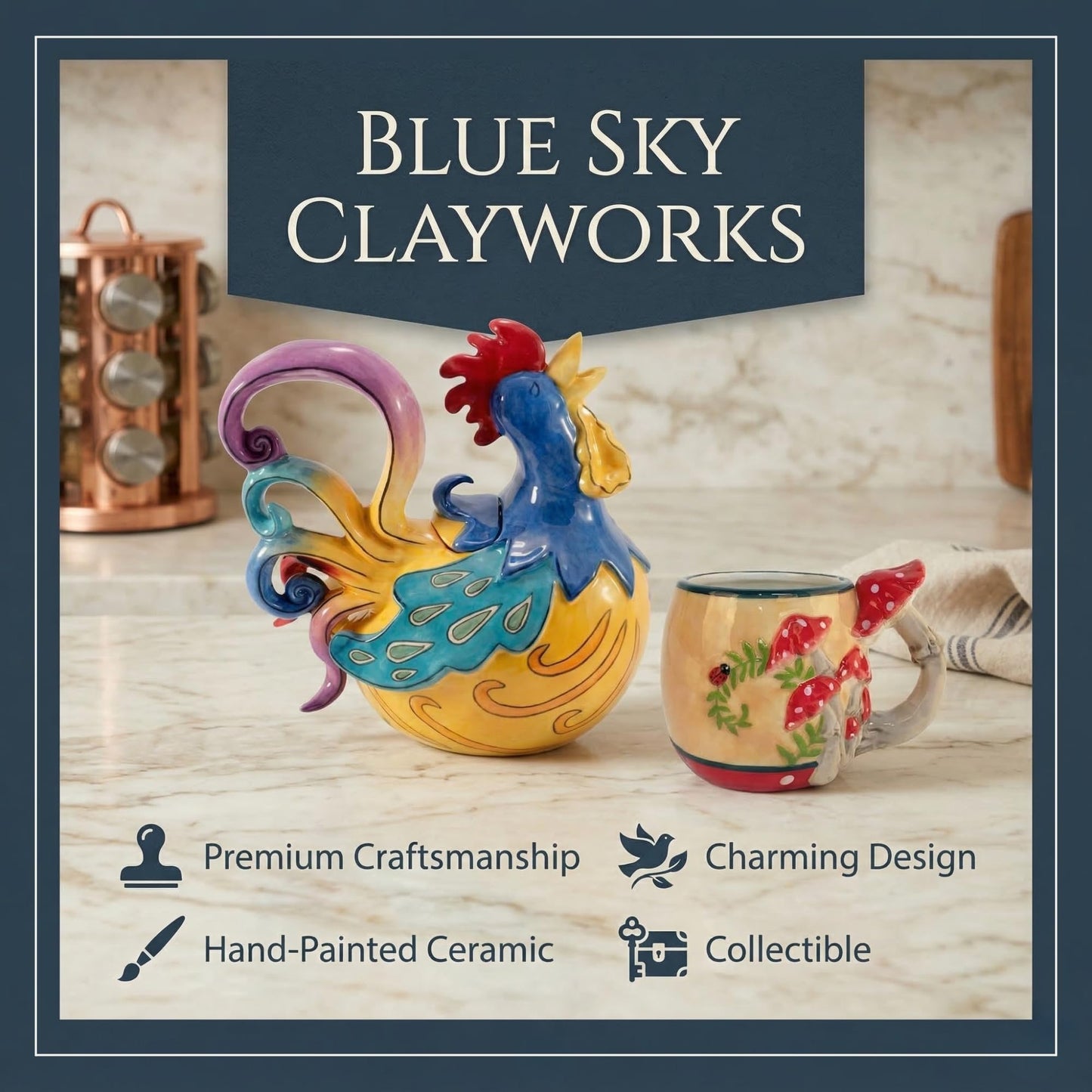Blue Sky Clayworks Seashells and Pearls Gift Candle House, 4.375" L x 4.25" W x 8" H