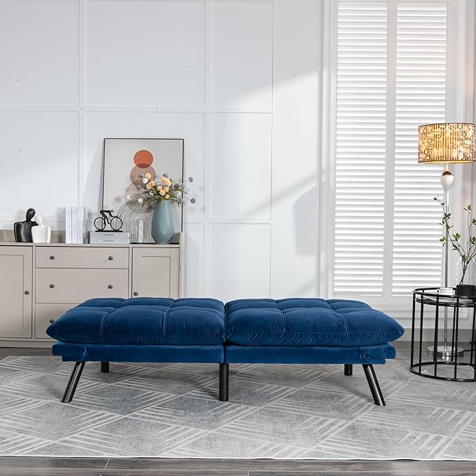 GDFStudio Hayezc Loveseat Sofa, Convertible Sofa Bed, 2-in-1 Folding Modern