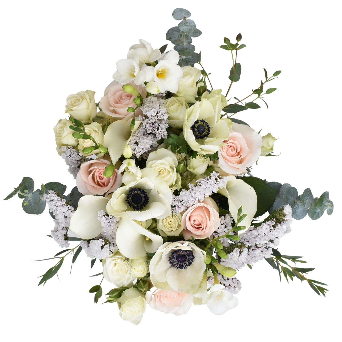 Serene Serenade | White Sympathy Arrangement with Vase | Arabella Bouquets | Real Fresh Flowers for Delivery, Birthday, Congratulations, Anniversary, Thank You, Get Well