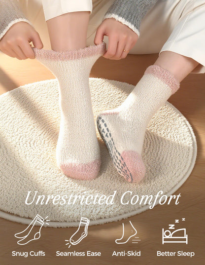 TEHOOK Warm & Cozy Valentines Gifts for Women, Fluffy Fuzzy Plush Sleeping Slipper Socks - Soft Warm Fabric