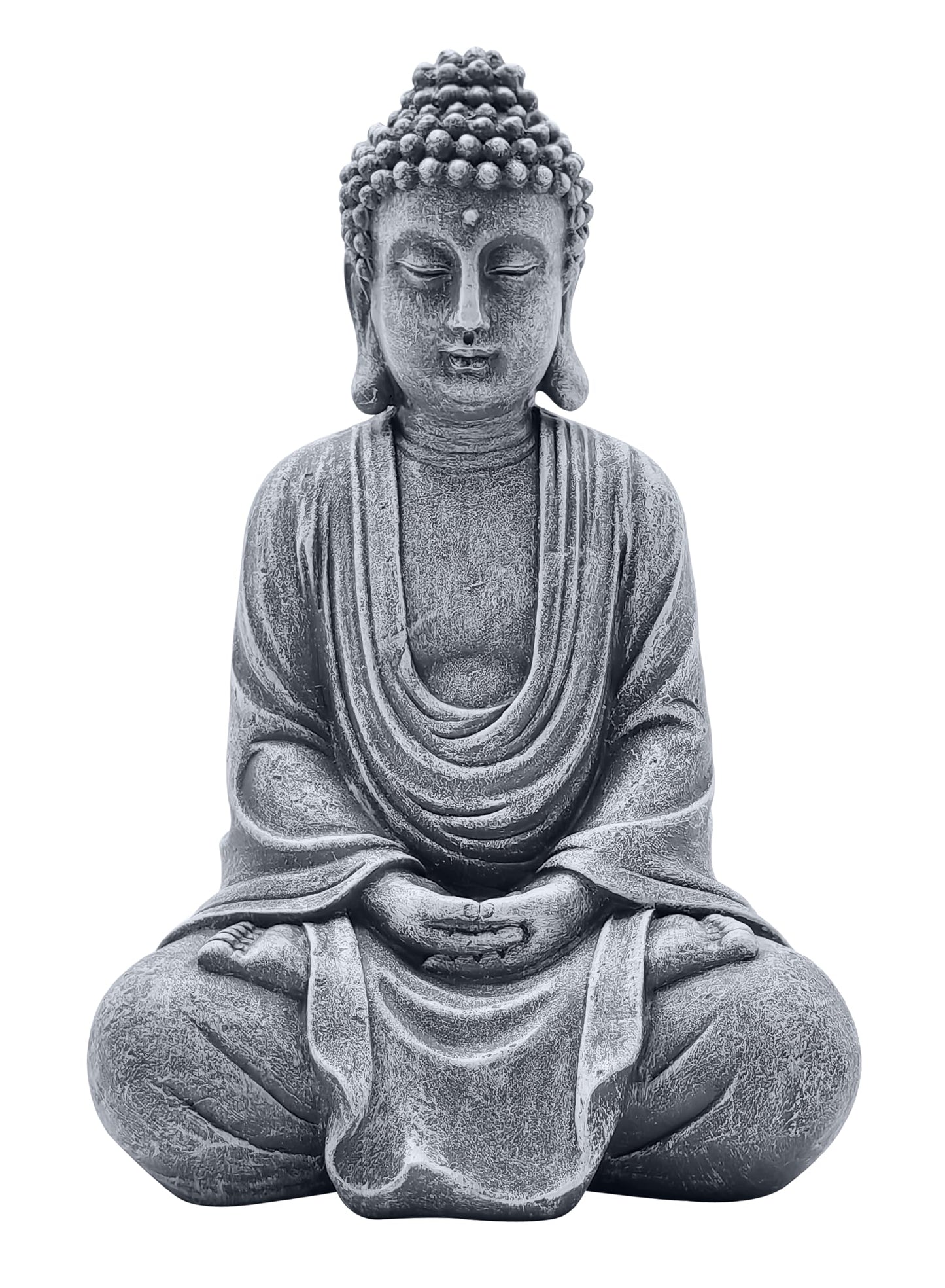 Goodeco 11.4" Meditating Buddha Statue Home Decor - Meditation Gifts for Room/Garden/Patio/Deck/Porch Yard Art Decoration, Zen Decor Buda Statues (Gray)