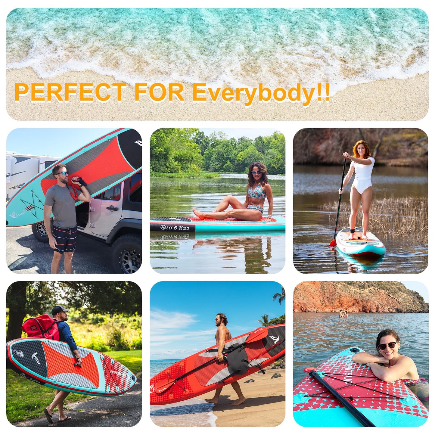 Freein SUP Inflatable Stand Up Paddle Board with Kayak Seat,Paddle Boards for Adults, Accessories sup Pump Adaptor,sup Kayak Paddle(Blue, 11')