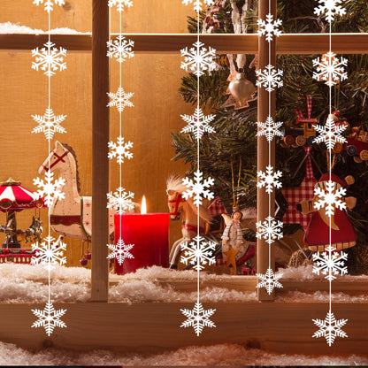 TUPARKA 12 Strings Snowflake Hanging Decorations Frozen Birthday Party Supplies Winter Wonderland Party Decorations White Christmas Snowflake Decorations Snowflake Garland Hanging Decorations
