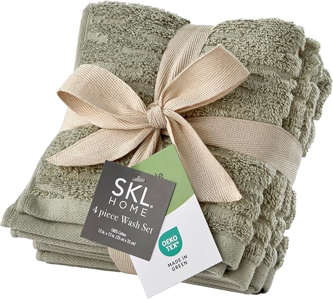 SKL Home CloudSoft Cotton Luxury 4-Piece Washcloth Set