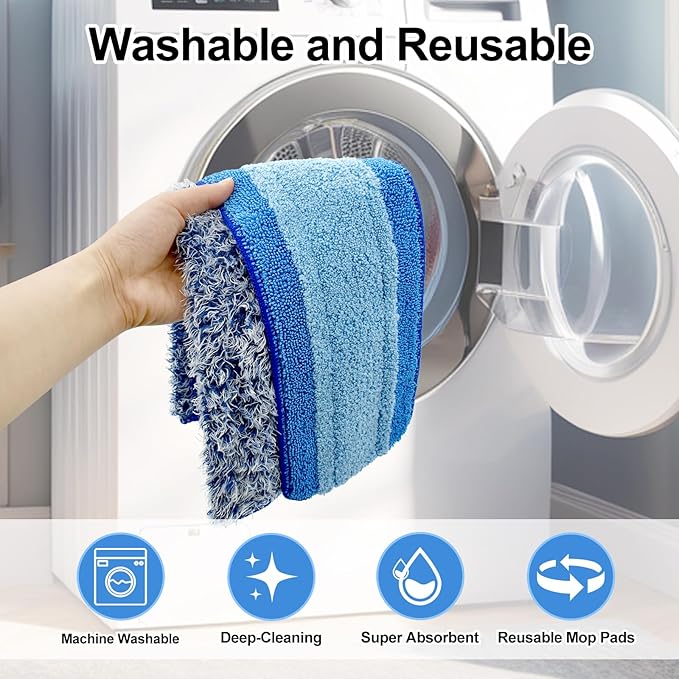 4 Pack Microfiber Cleaning Pad for Bona Mop Safe for Hardwood & Hard Surface
