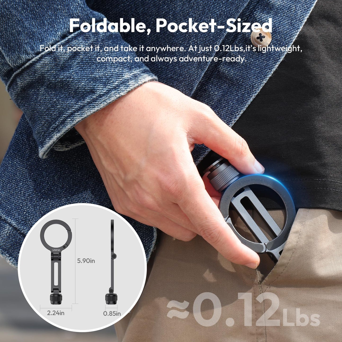 ULANZI MA07 Magnetic Phone Tripod Mount for Magsafe, Aluminum Camera Phone Mount with 1/4" Screw, Cold Shoe Magnetic Tripod for Camera, Copatibale with iPhone 17/16/15/14/13/12 Series