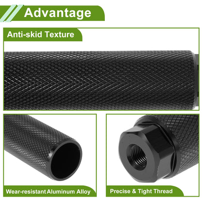 PARSLUCK 4 Pcs Aluminum Alloy Anti-Skid Bike Pegs 100mm Length Bicycle Backseats Stands Cycling Foot Pegs 3/8 Inch Axles Black