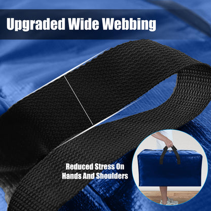 Cosy Family 4 Pack Heavy Duty Extra Large Moving Bags with Backpack Straps - Strong Handles & Zippers, Storage Totes For Space Saving, Fold Flat, Alternative to Moving Box (X-Large-Set of 4, Blue)