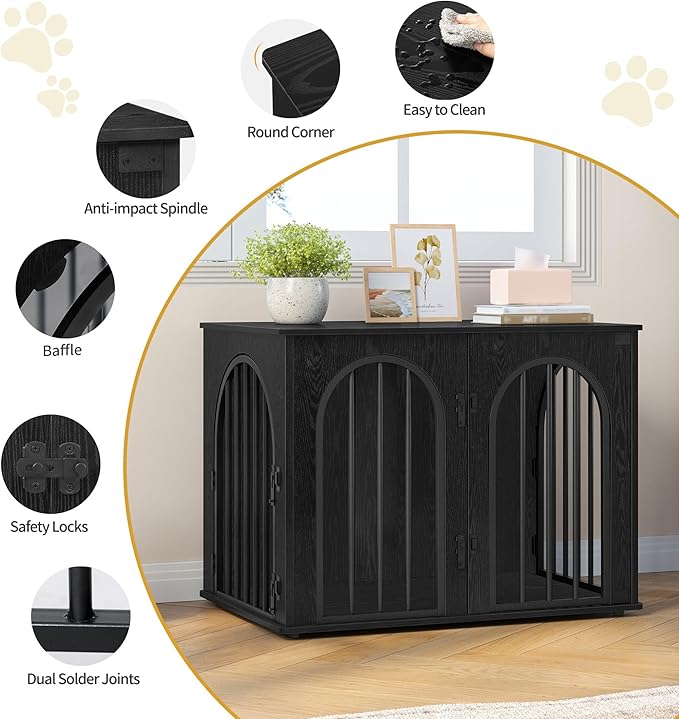 Hzuaneri 31.5'' Wooden Dog Crate Furniture, Indoor Dog Kennel Dogs Cage