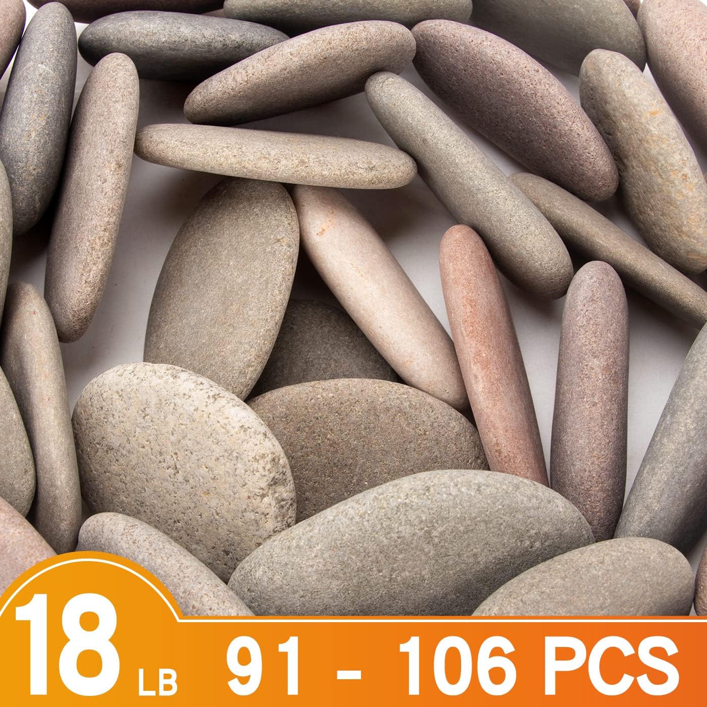 BLXQI Painting Rocks, 97-105 PCS, 18 Pounds, 2.33"-3.72" Size, DIY Craft Rocks, Natural Stones
