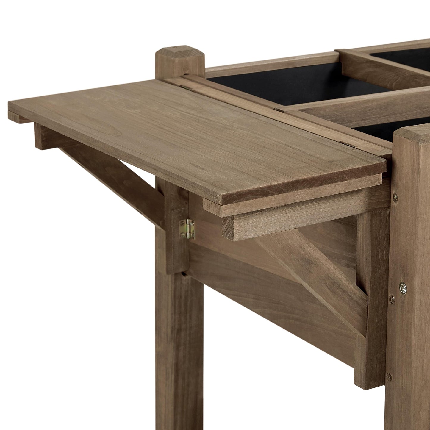 Yaheetech 49x22x32in 8 Pockets Horticulture Raised Garden Bed Elevated Wood Planter Box Stand with Foldable Side Table and Storage Shelf for Herb/Vegetables/Flowers