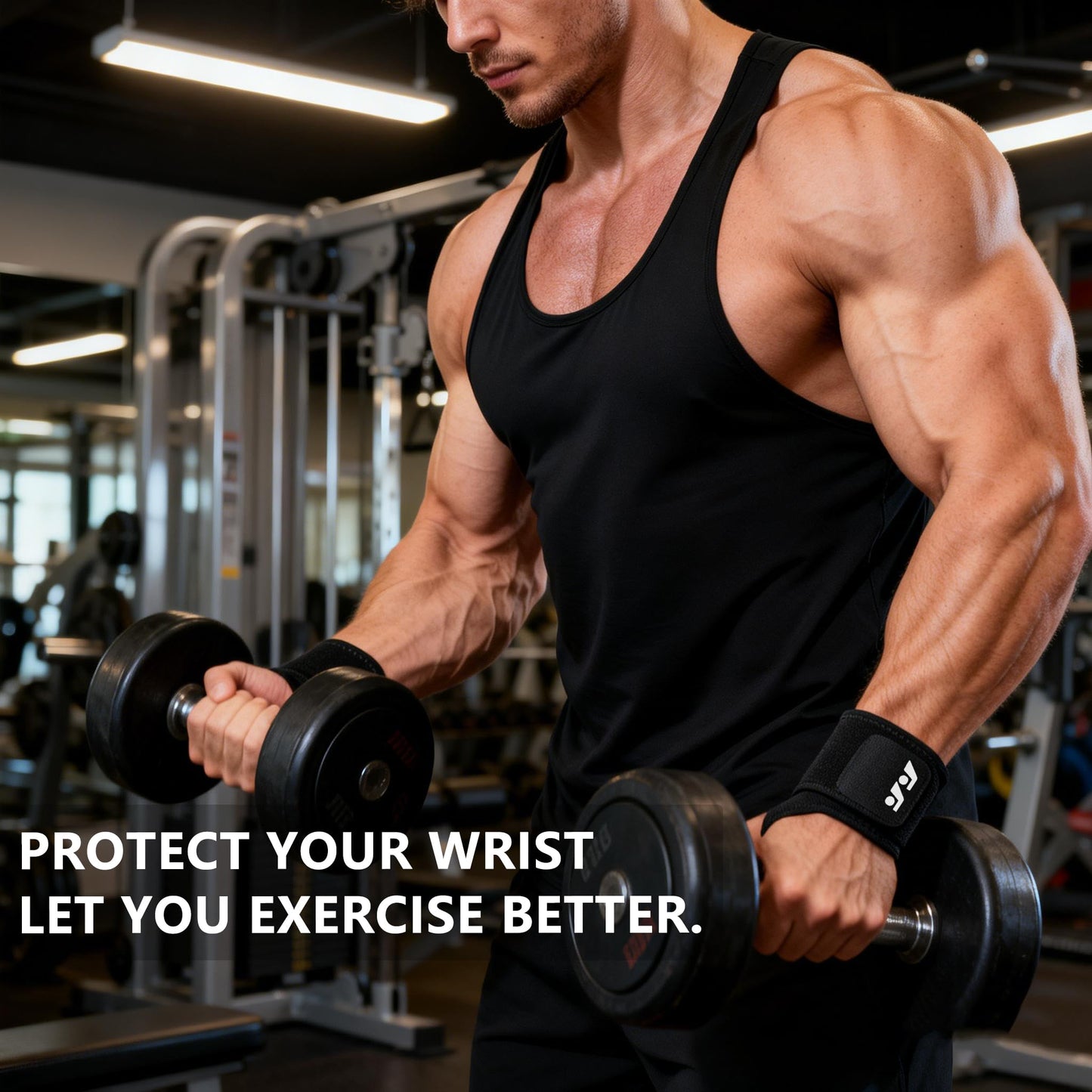 Ovyuzhen Wrist Support Brace Sports Exercise Training Hand Protector Neoprene Wrist Wraps with Thumb Loops -Suitable for Both Right and Left Hands
