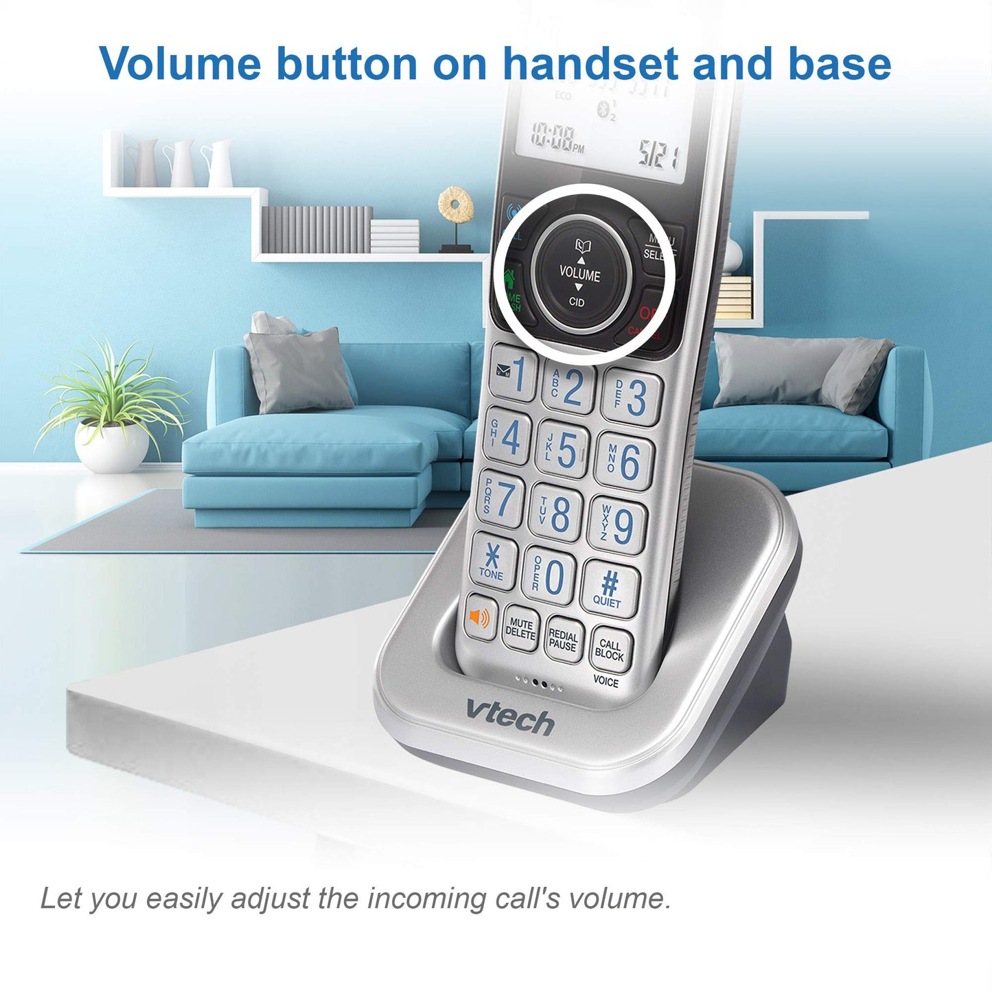 VTech VS112-4 Bluetooth 4 Handset Cordless Phone for Home with Answering Machine, Call Blocking, Caller ID, Intercom and Connect to Cell